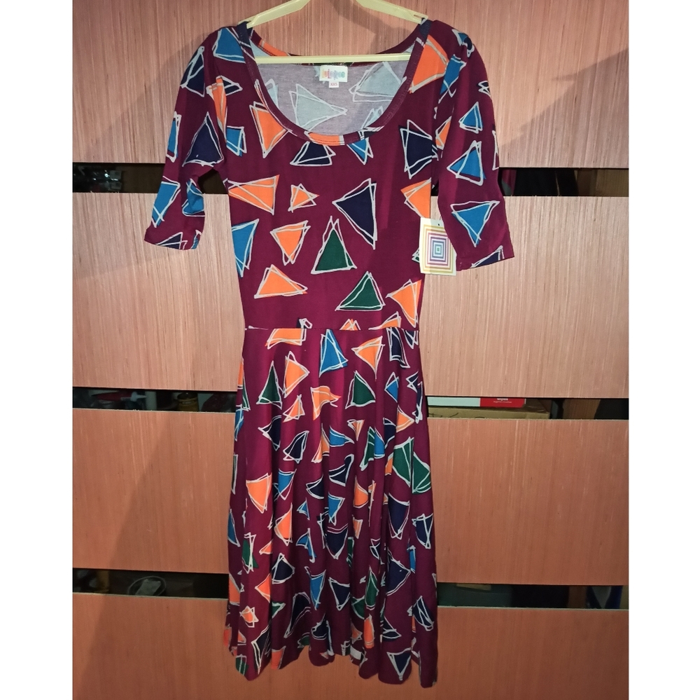 Lularoe Nicole triangles dress XXS NWT